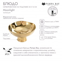 Блюдо сервировочное на подставке 25 × 14 Moonlight MON2742G